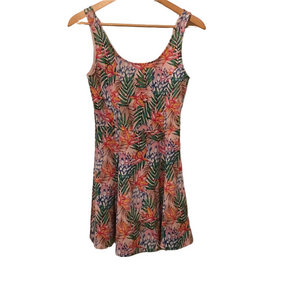 H&M Divided Tropical Floral Mini Dress - Pink, Green, Blue